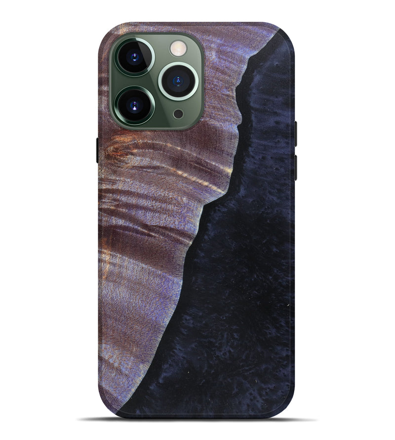 iPhone 13 Pro Max Wood+Resin Live Edge Phone Case - Azra (Pure Black, 607224)