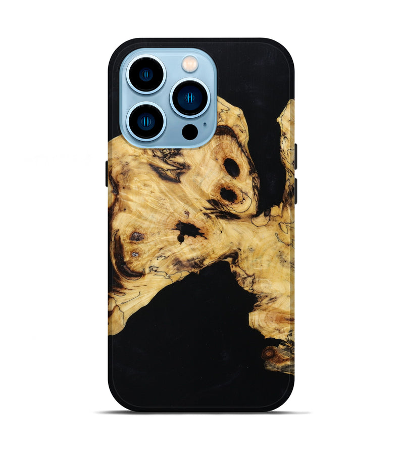 iPhone 14 Pro Wood+Resin Live Edge Phone Case - Savanna (Black & White, 645393)