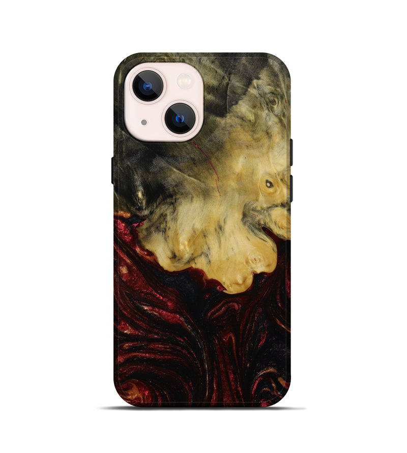 iPhone 13 mini Wood+Resin Live Edge Phone Case - Suzanne (Red, 647235)