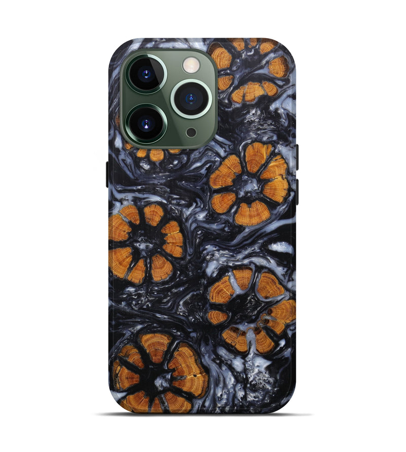 iPhone 13 Pro Wood+Resin Live Edge Phone Case - Cordi (Black & White, 597055)