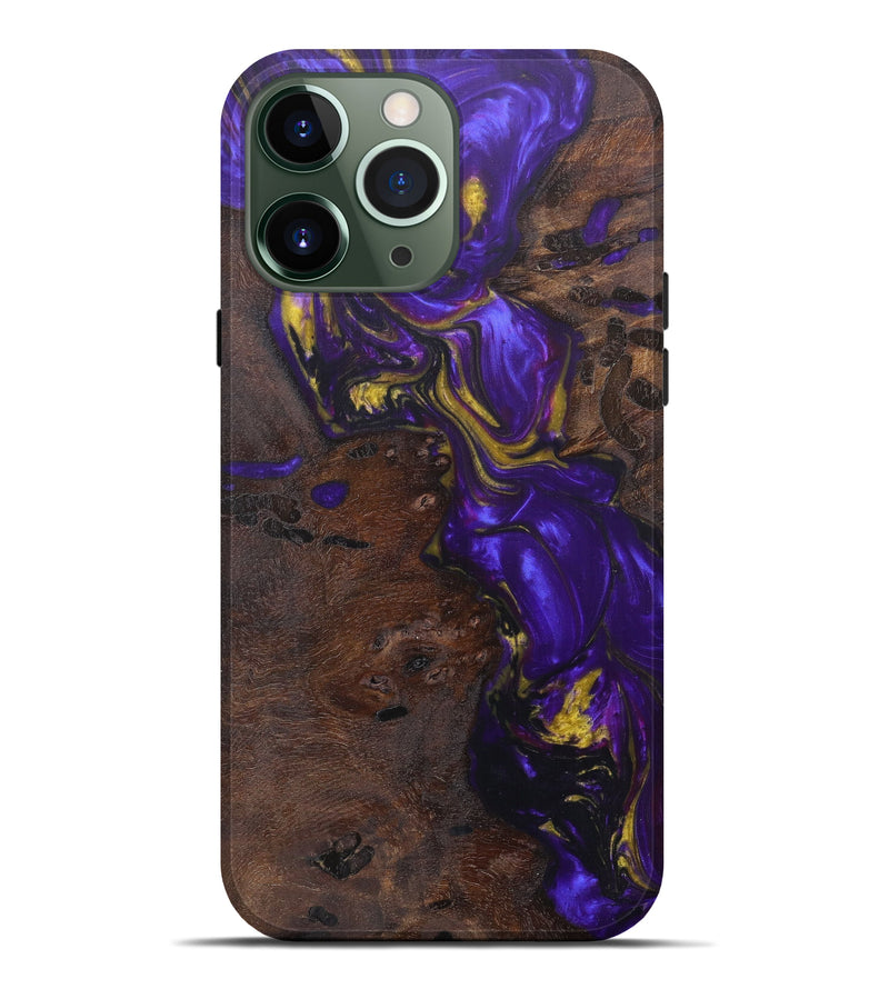 iPhone 13 Pro Max Wood+Resin Live Edge Phone Case - Blanca (Purple, 608608)