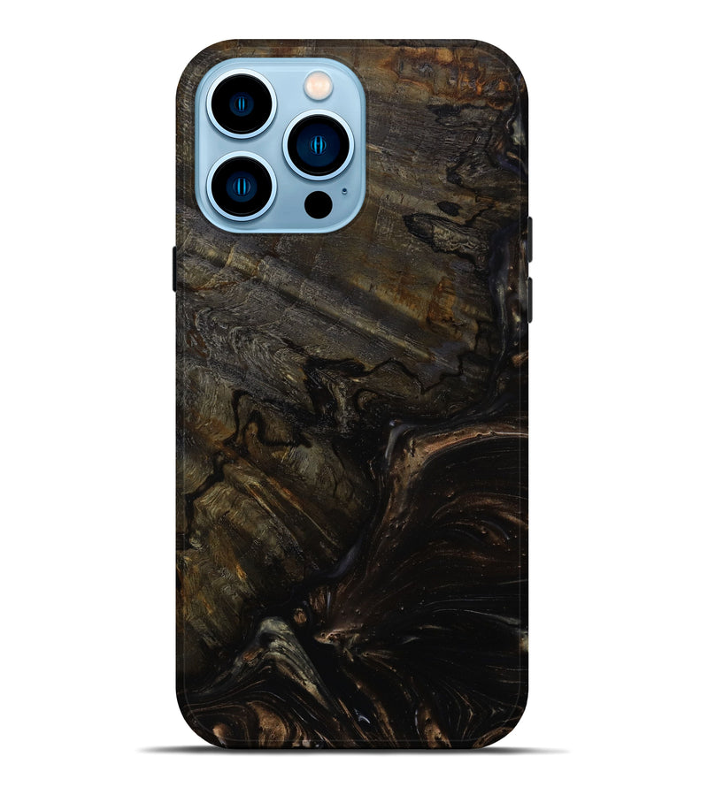 iPhone 14 Pro Max Wood+Resin Live Edge Phone Case - Gina (Artist Pick, 644029)