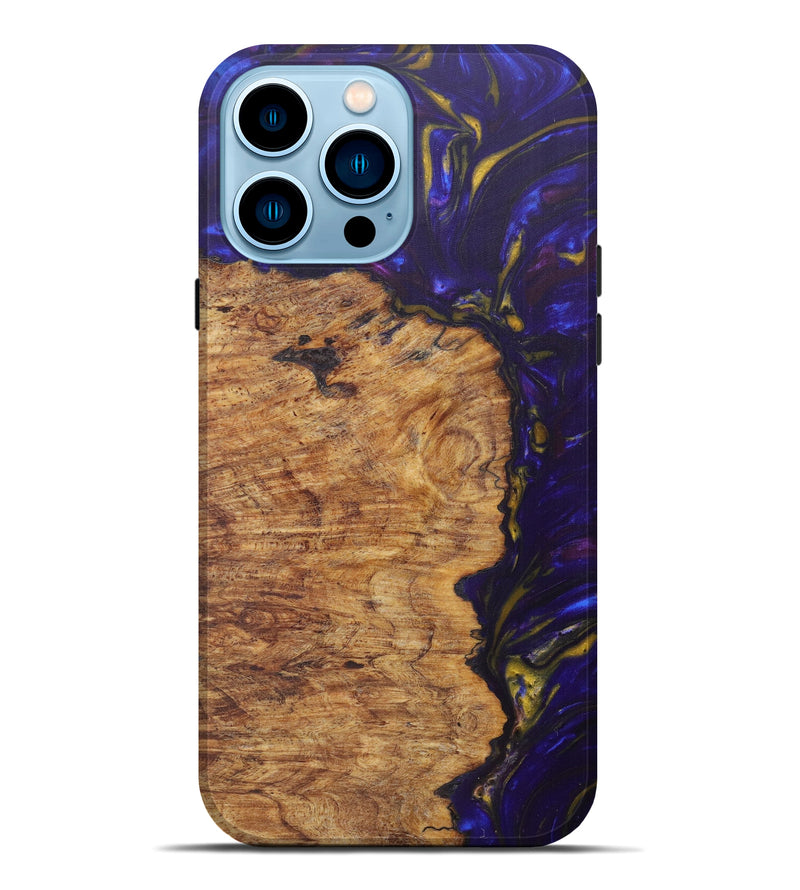 iPhone 14 Pro Max Wood+Resin Live Edge Phone Case - Norri (Purple, 592516)