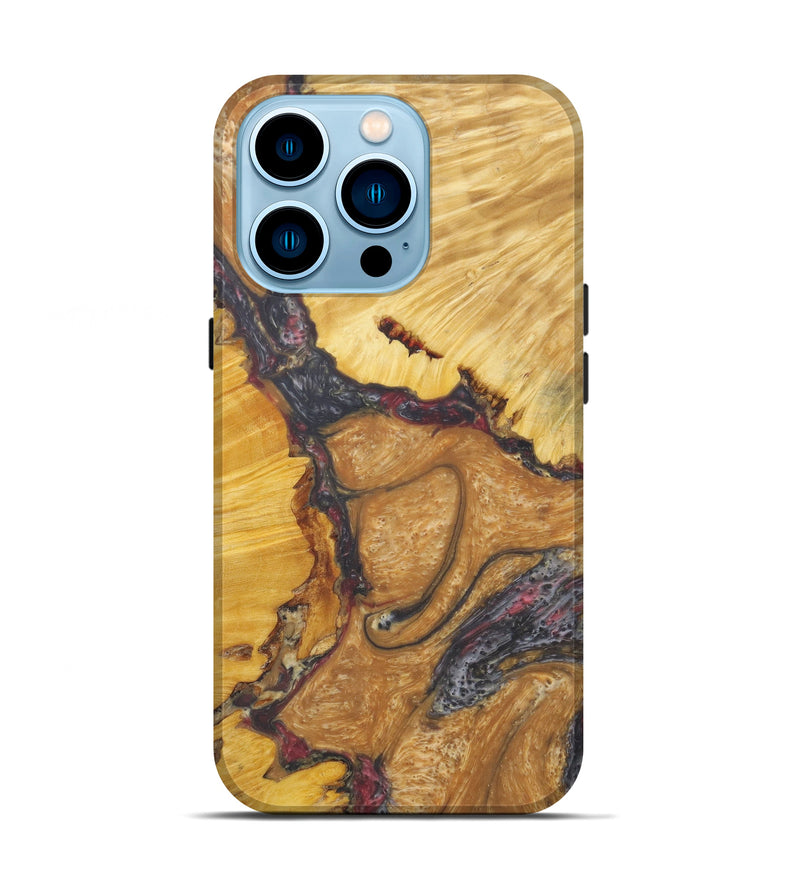 iPhone 14 Pro Wood+Resin Live Edge Phone Case - Louella (Metallic, 594794)