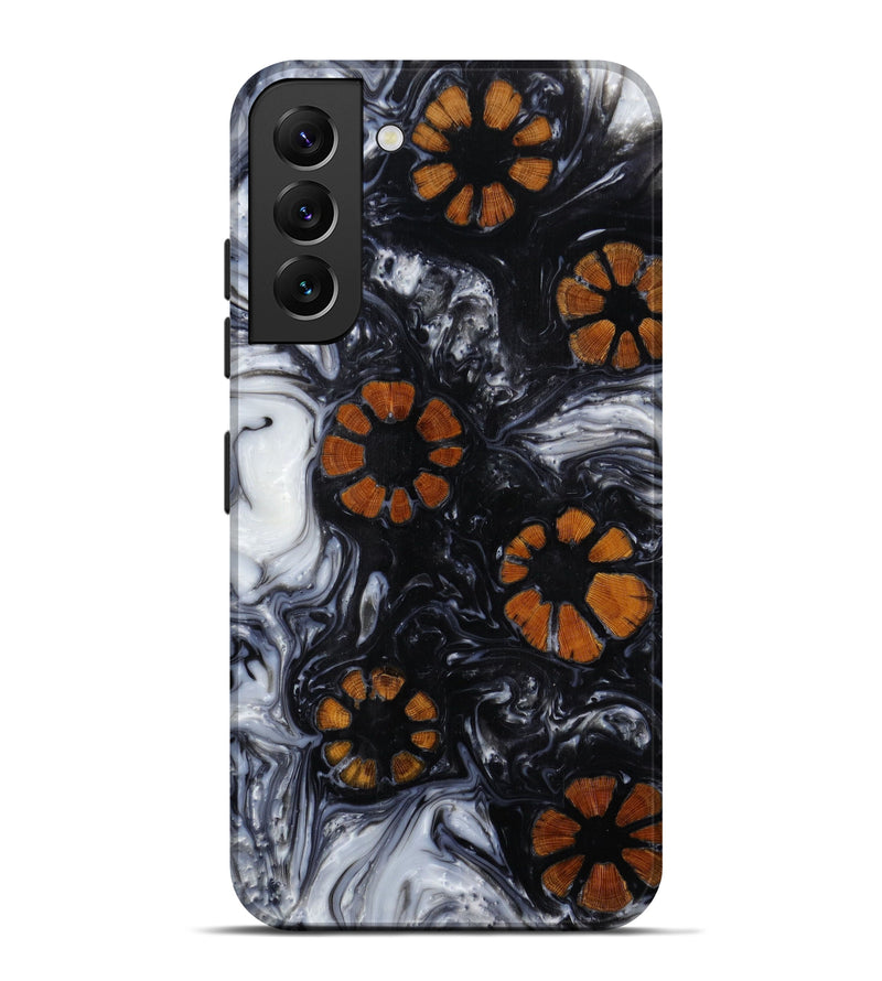 Galaxy S22 Plus Wood+Resin Live Edge Phone Case - Isabelle (Black & White, 612938)