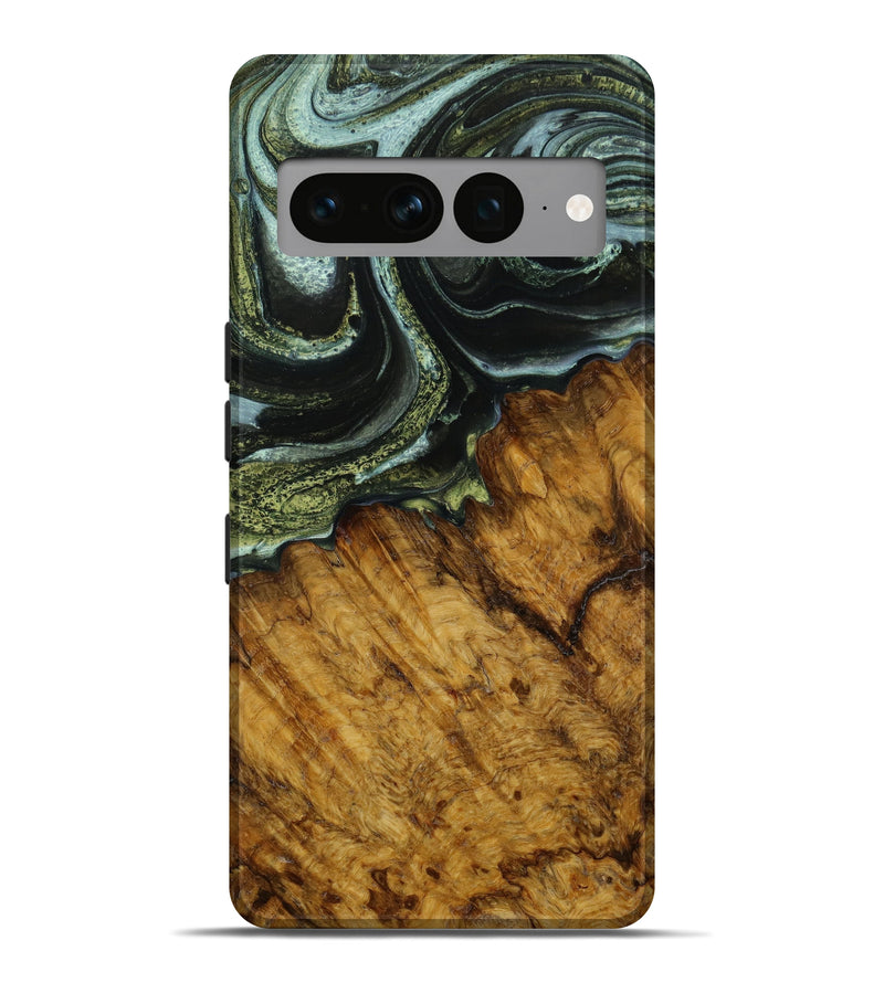 Pixel 7 Pro Wood+Resin Live Edge Phone Case - Taylor (Green, 648571)