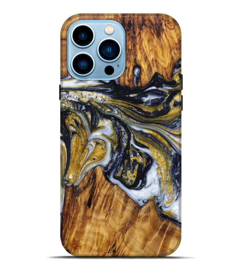 iPhone 14 Pro Max Wood+Resin Live Edge Phone Case - Ulrike (Artist Pick, 633310)