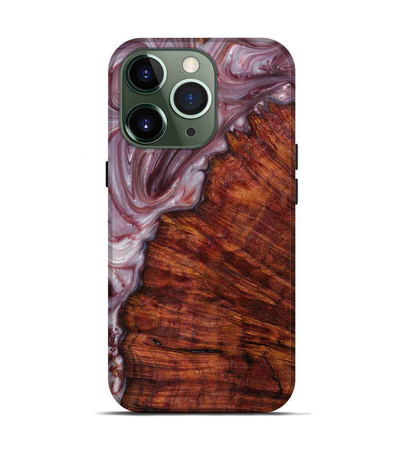 iPhone 13 Pro Wood+Resin Live Edge Phone Case - Darci (Dark Red, 610275)