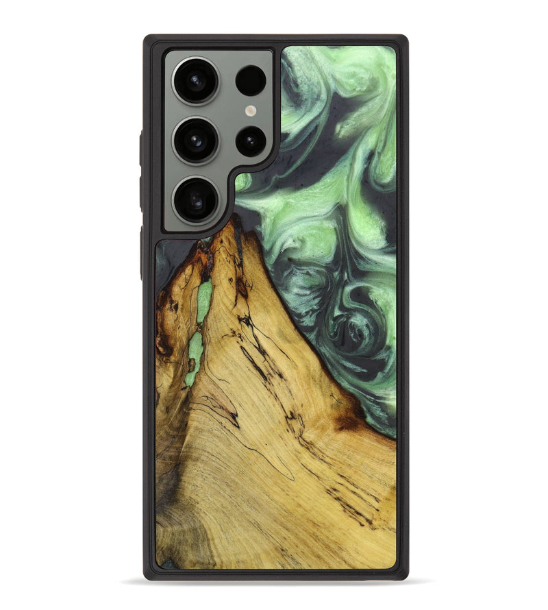 Galaxy S23 Ultra Wood+Resin Phone Case - Dyanna (Green, 633385)