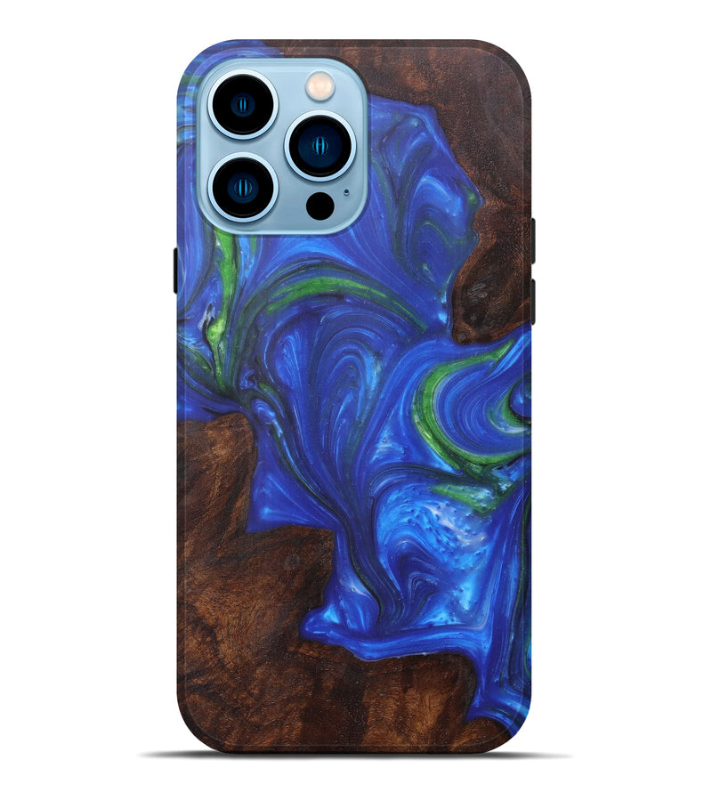 iPhone 14 Pro Max Wood+Resin Live Edge Phone Case - Veradis (Light Blue, 606507)