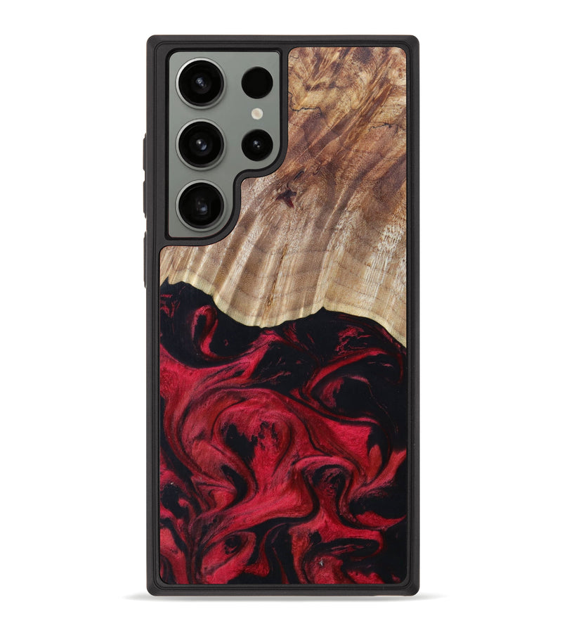 Galaxy S23 Ultra Wood+Resin Phone Case - Arianna (Red, 621035)