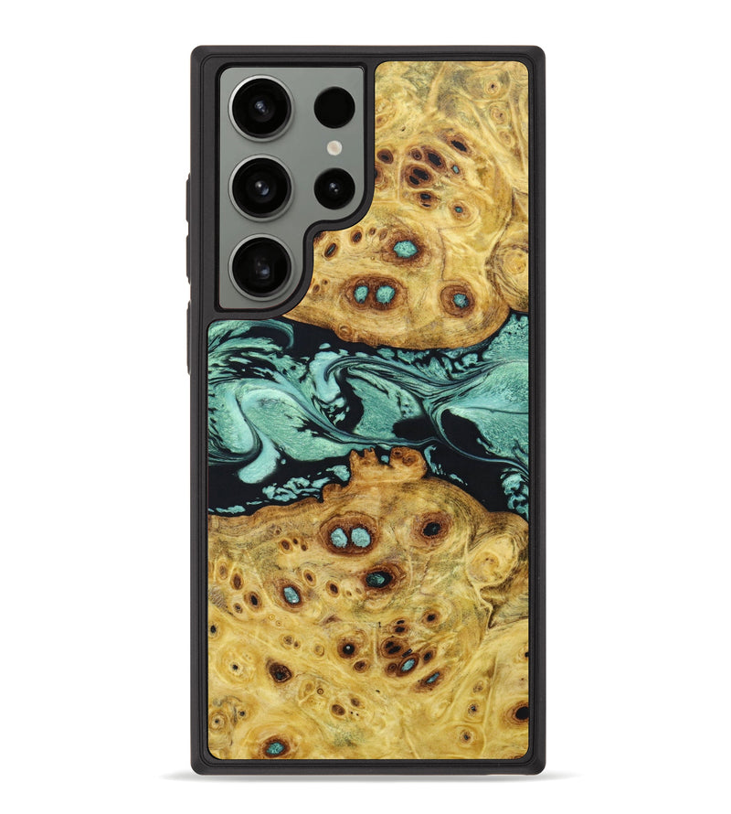 Galaxy S23 Ultra Wood+Resin Phone Case - Elfreda (Green, 633910)