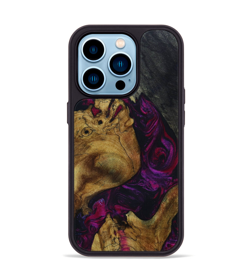 iPhone 14 Pro Wood+Resin Phone Case - Presley (Mosaic, 648296)