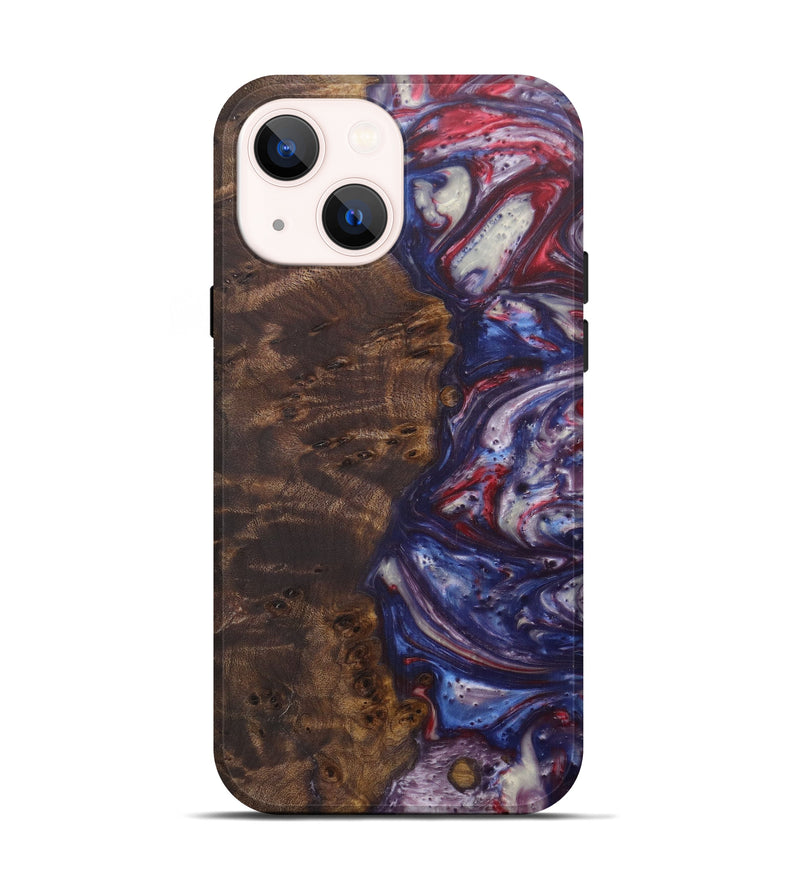 iPhone 14 Wood+Resin Live Edge Phone Case - Gen (Dark Blue, 594839)
