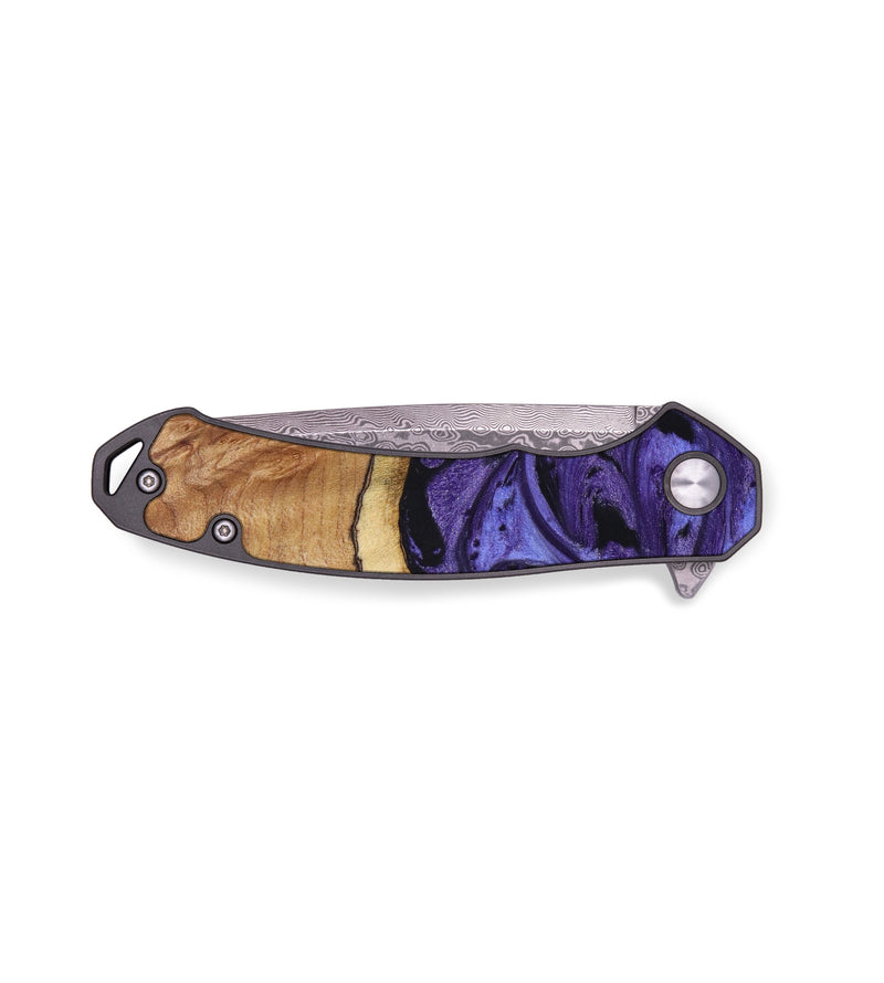 EDC Wood+Resin Pocket Knife - Sharyn (Purple, 645146)