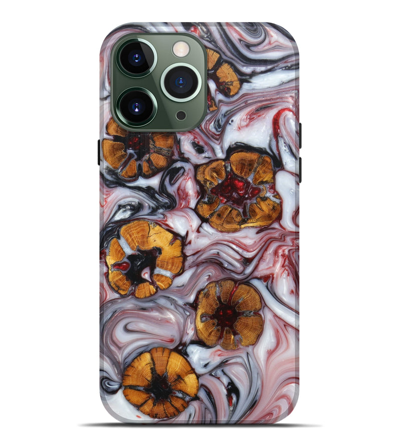 iPhone 13 Pro Max Wood+Resin Live Edge Phone Case - Jonna (Black & White, 616848)
