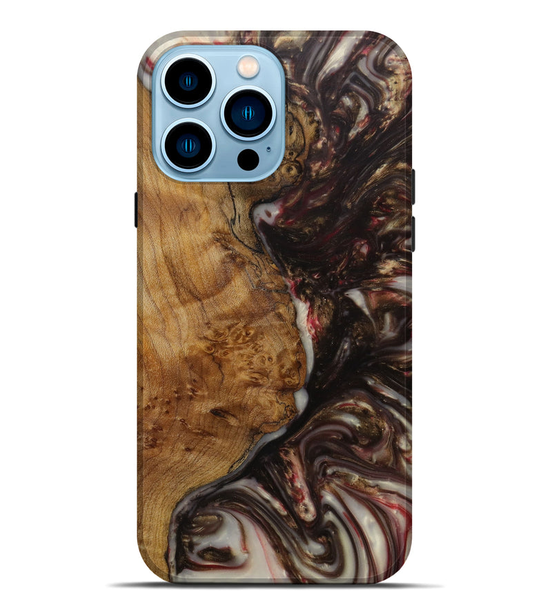 iPhone 14 Pro Max Wood+Resin Live Edge Phone Case - Elaine (Metallic, 619568)