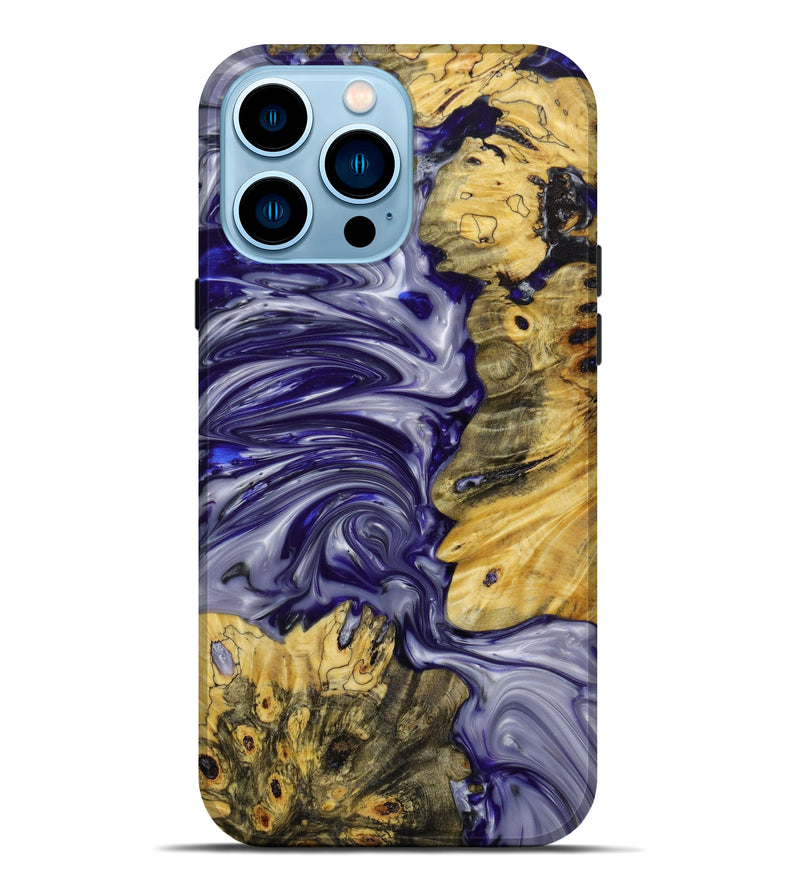 iPhone 14 Pro Max Wood+Resin Live Edge Phone Case - Sheena (Purple, 644296)