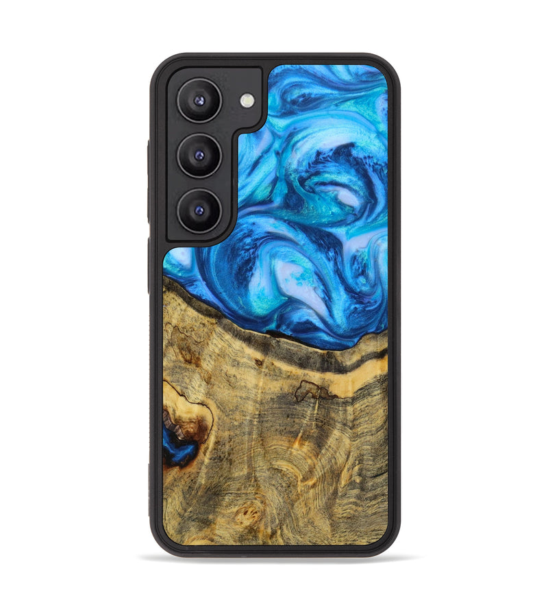 Galaxy S23 Wood+Resin Phone Case - Cora (Blue, 622249)