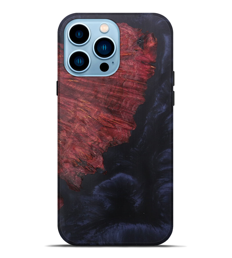 iPhone 14 Pro Max Wood+Resin Live Edge Phone Case - Fitzroy (Pure Black, 607139)