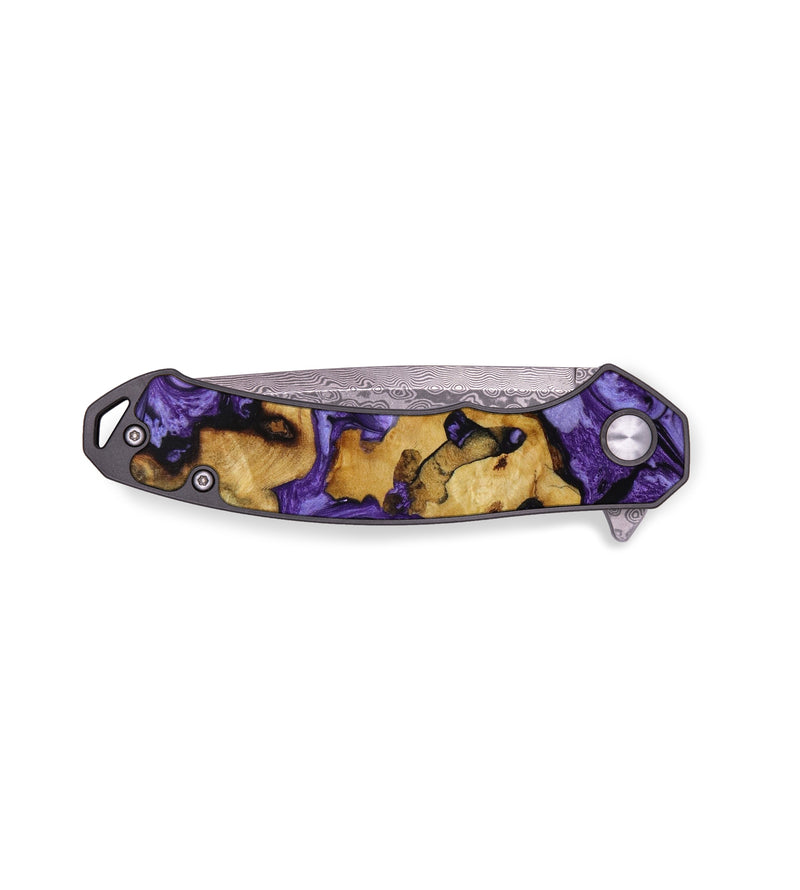 EDC Wood+Resin Pocket Knife - Geoffrey (Purple, 644206)
