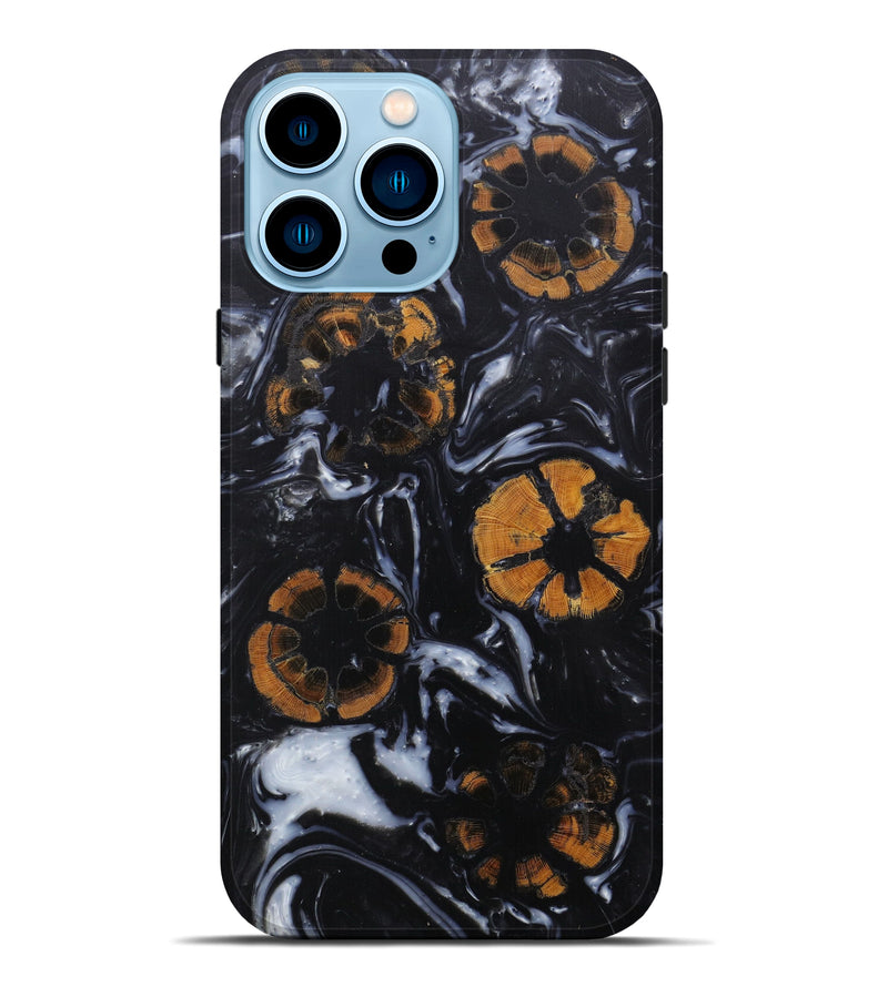 iPhone 14 Pro Max Wood+Resin Live Edge Phone Case - Jan (Black & White, 601233)