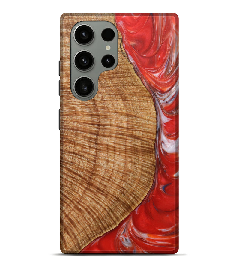 Galaxy S23 Ultra Wood+Resin Live Edge Phone Case - Marceline (Red, 623218)