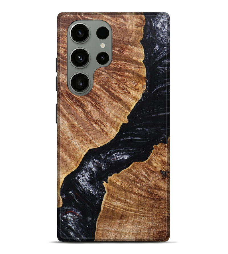 Galaxy S23 Ultra Wood+Resin Live Edge Phone Case - Norris (Black & White, 628536)