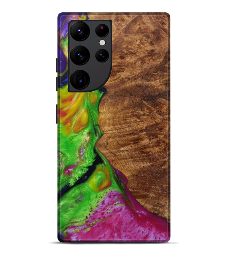 Galaxy S22 Ultra Wood+Resin Live Edge Phone Case - Cyril (Dark Green, 584060)
