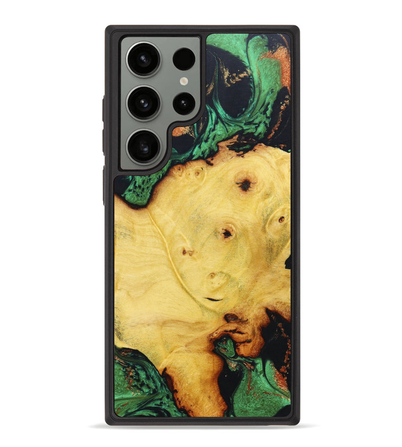 Galaxy S23 Ultra Wood+Resin Phone Case - Missie (Green, 633426)