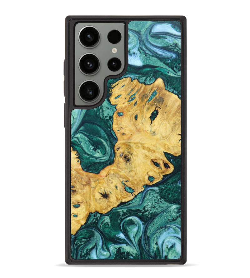 Galaxy S23 Ultra Wood+Resin Phone Case - Jeff (Green, 628591)