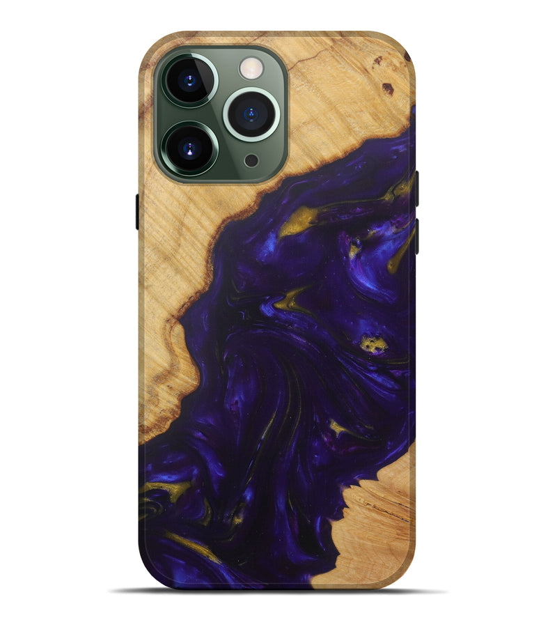 iPhone 13 Pro Max Wood+Resin Live Edge Phone Case - Casey (Purple, 580684)