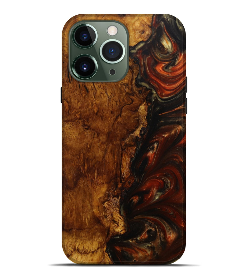 iPhone 13 Pro Max Wood+Resin Live Edge Phone Case - Ryker (Red, 642274)