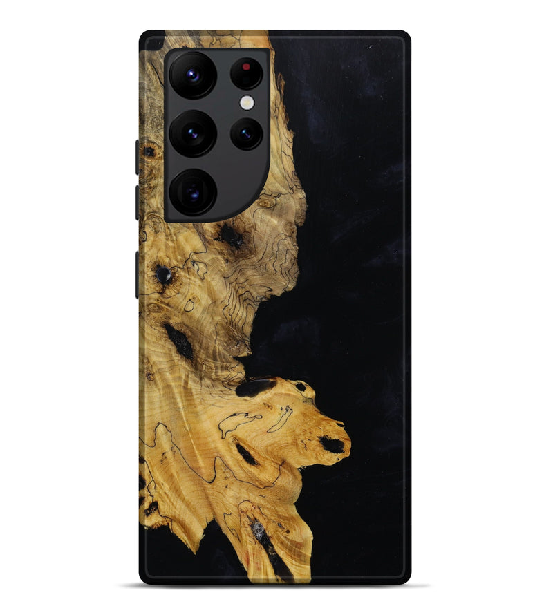 Galaxy S22 Ultra Wood+Resin Live Edge Phone Case - Diamond (Black & White, 643456)