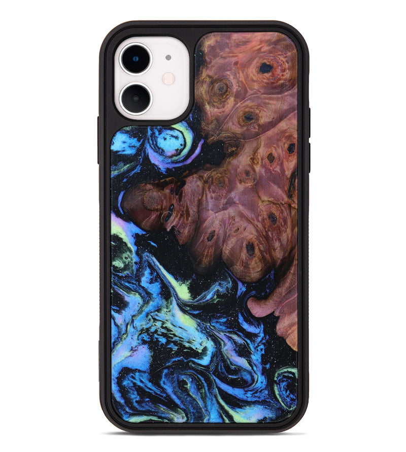 iPhone 11 Wood+Resin Phone Case - Hailee (Aurora, 617619)