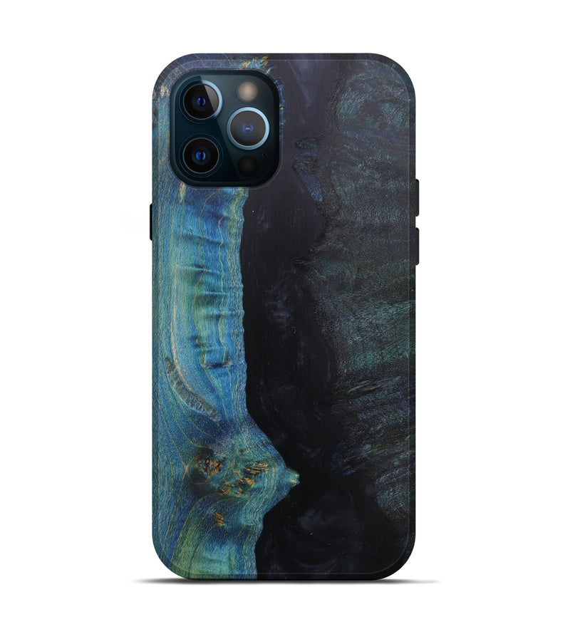 iPhone 12 Pro Wood+Resin Live Edge Phone Case - Zondra (Pure Black, 597340)