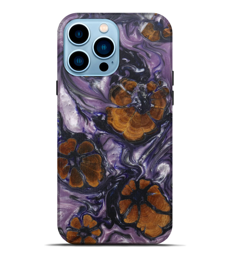 iPhone 14 Pro Max Wood+Resin Live Edge Phone Case - Pandora (Purple, 594784)