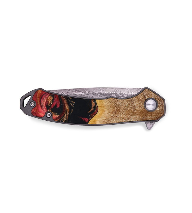 EDC Wood+Resin Pocket Knife - Adrienne (Red, 644074)
