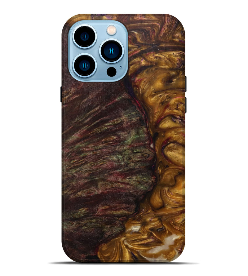 iPhone 14 Pro Max Wood+Resin Live Edge Phone Case - Kenyon (Metallic, 614586)
