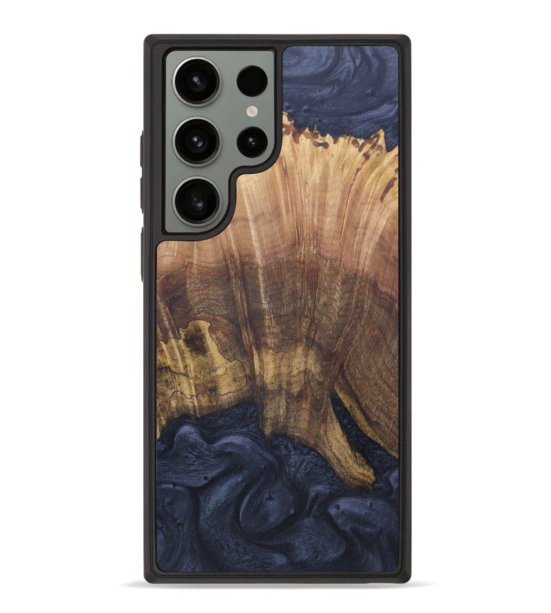 Galaxy S23 Ultra Wood+Resin Phone Case - Inez (Black & White, 621401)