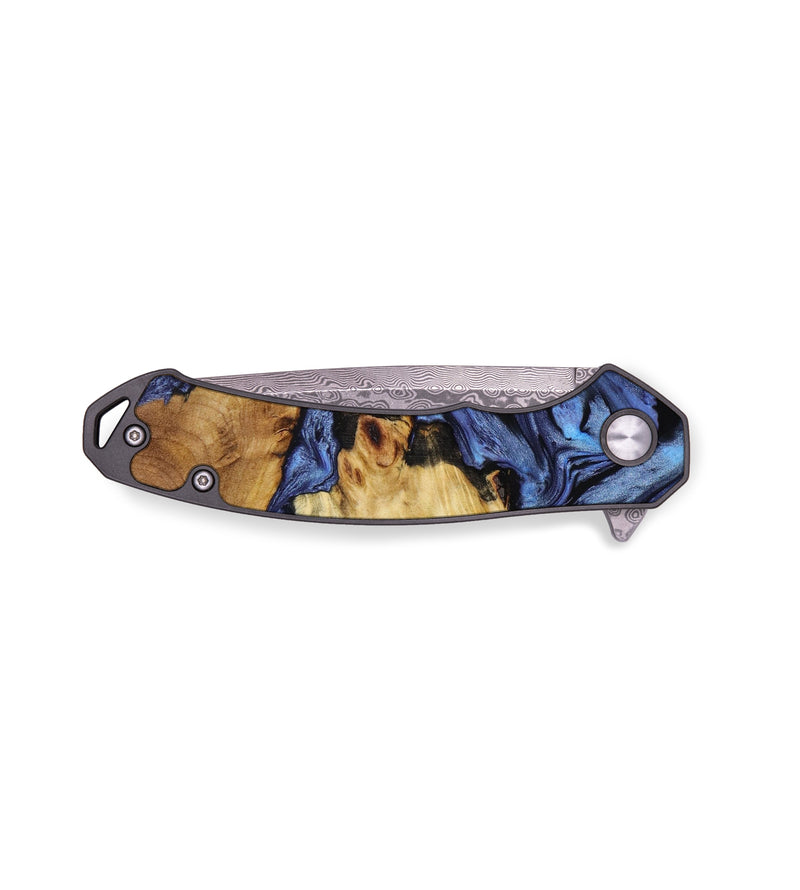 EDC Wood+Resin Pocket Knife - Katie (Blue, 644172)