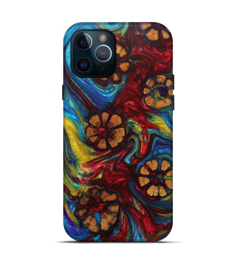 iPhone 12 Pro Wood+Resin Live Edge Phone Case - Gilberto (Blue, 628990)