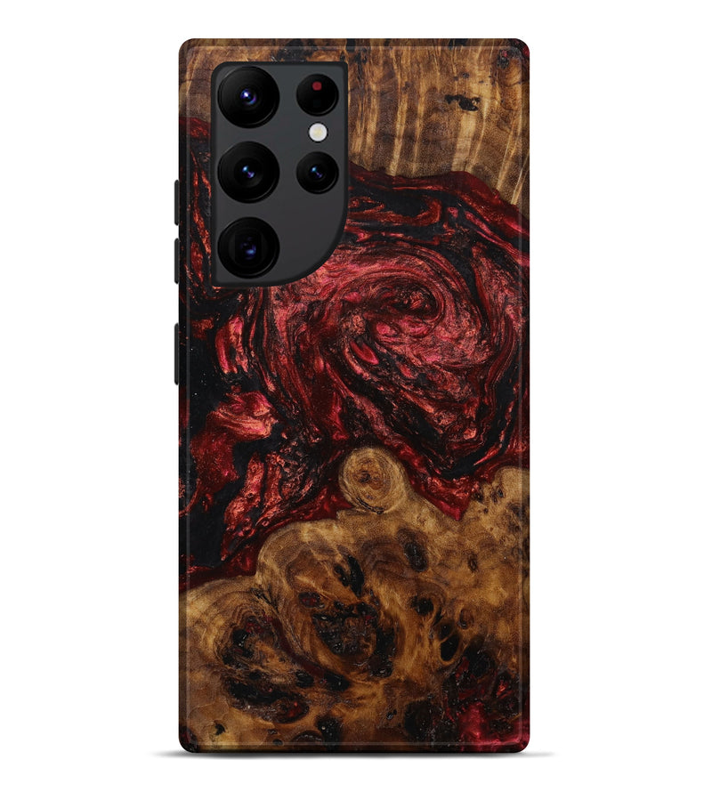 Galaxy S22 Ultra Wood+Resin Live Edge Phone Case - Tyson (Red, 645623)