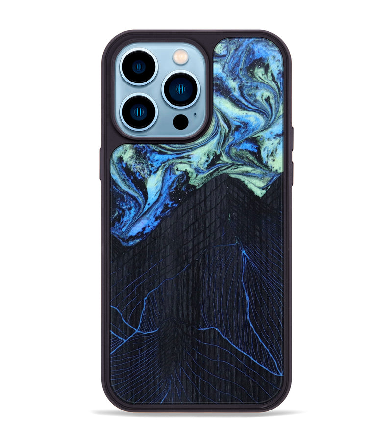 iPhone 14 Pro Max Wood+Resin Phone Case - Angelina (Aurora, 617669)