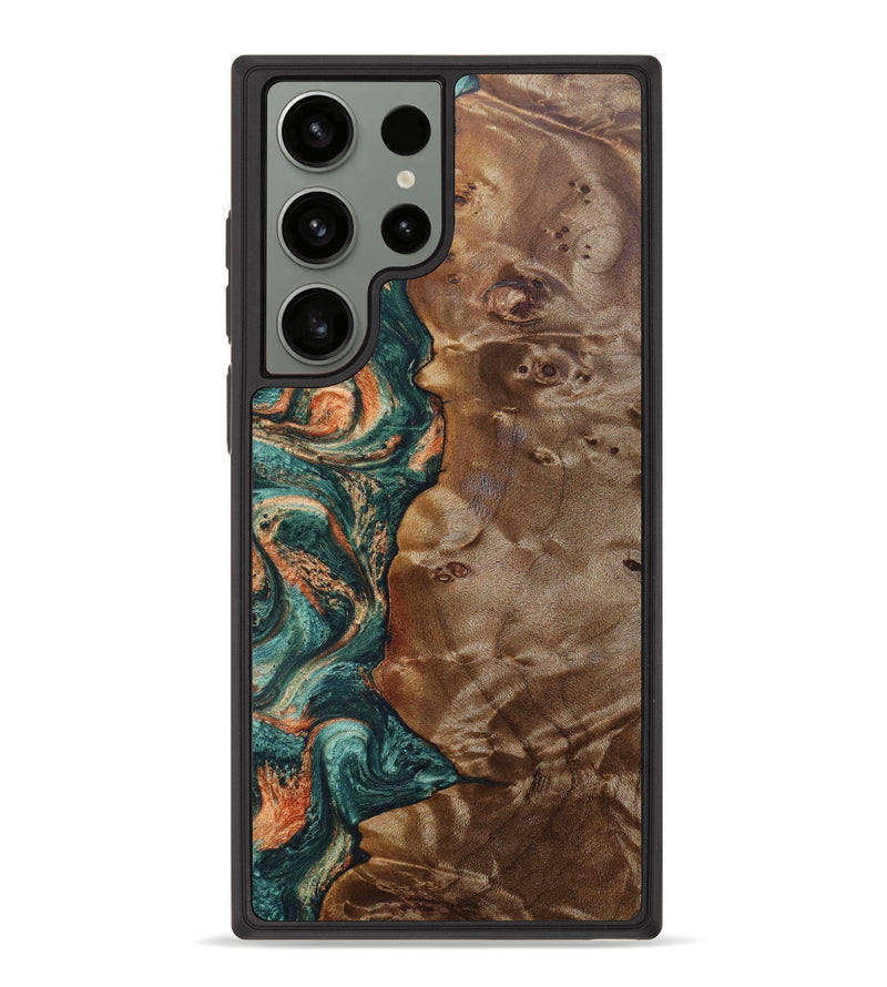 Galaxy S23 Ultra Wood+Resin Phone Case - Finley (Green, 630591)