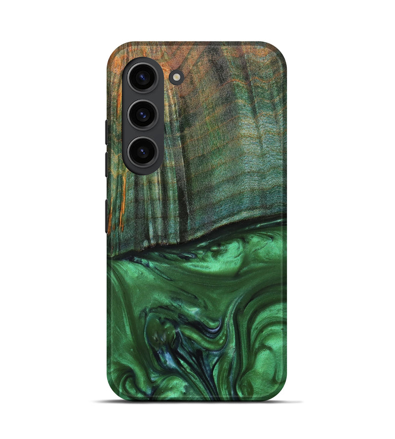 Galaxy S23 Wood+Resin Live Edge Phone Case - Lenka (Green, 633182)