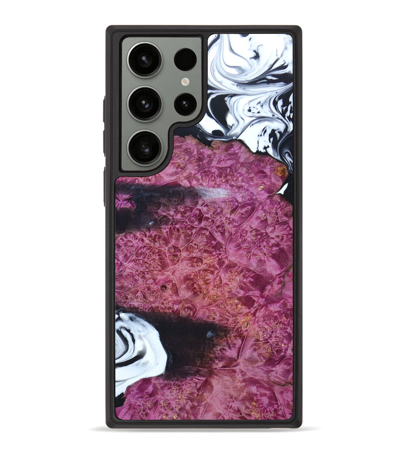 Galaxy S23 Ultra Wood+Resin Phone Case - Brayan (Black & White, 632885)