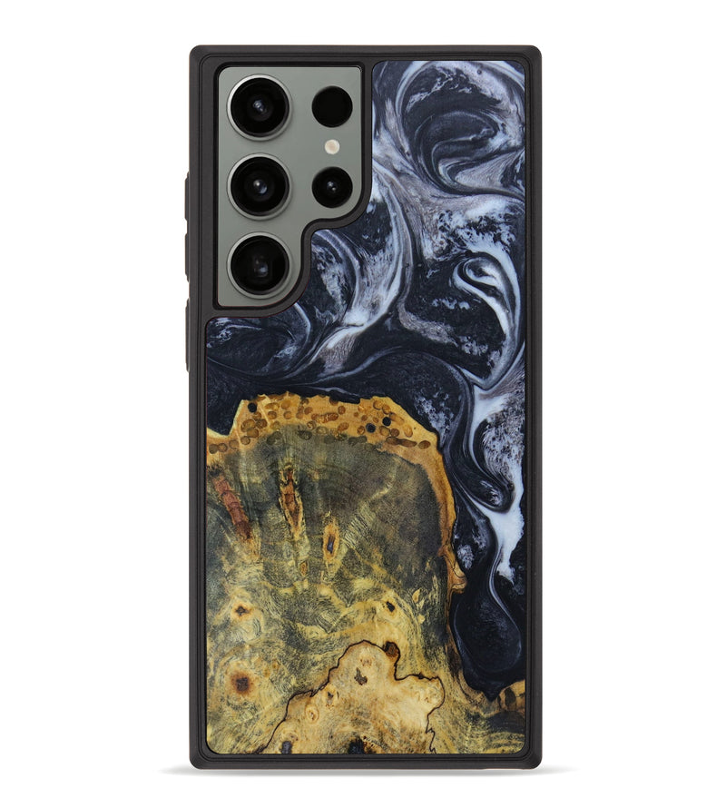 Galaxy S23 Ultra Wood+Resin Phone Case - Brenna (Black & White, 622426)
