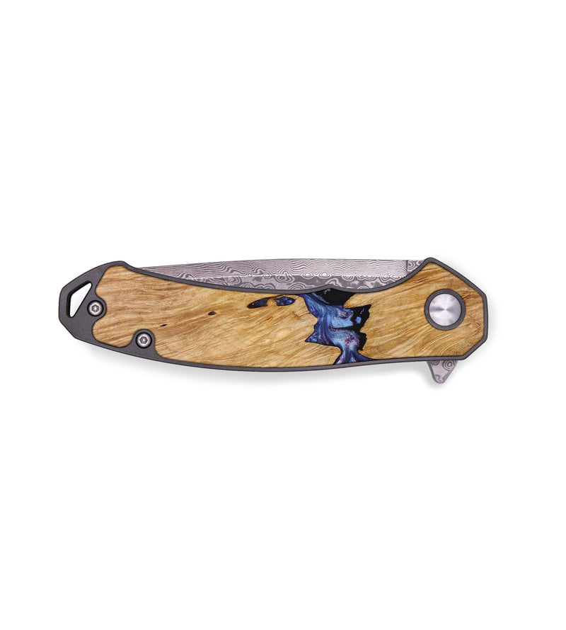EDC Wood+Resin Pocket Knife - Stacie (Blue, 641524)