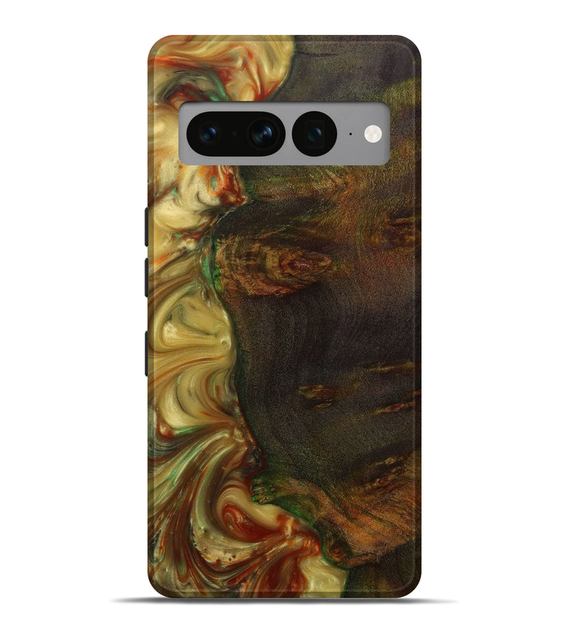 Pixel 7 Pro Wood+Resin Live Edge Phone Case - Amber (Red, 645631)